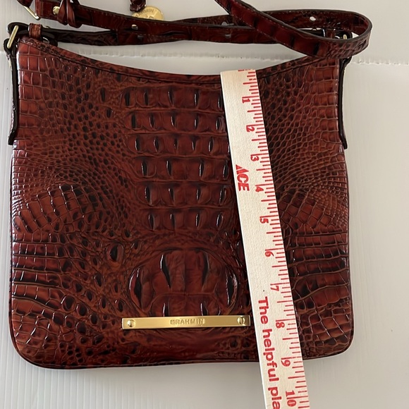NWT Brahmin Jody Pecan Melbourne Croc-Embossed Leather Crossbody - Picture 12 of 16